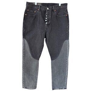 Levi's 501 Original Chaps Big E Men's 33x32 Cowboy Design Button Fly -Black/Gray